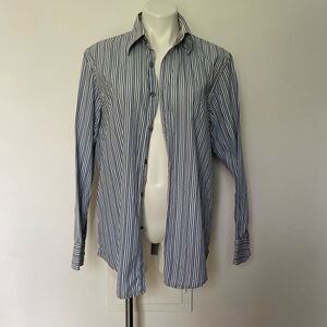 Indigo Palms Shirt Vintage stripe oversize button down